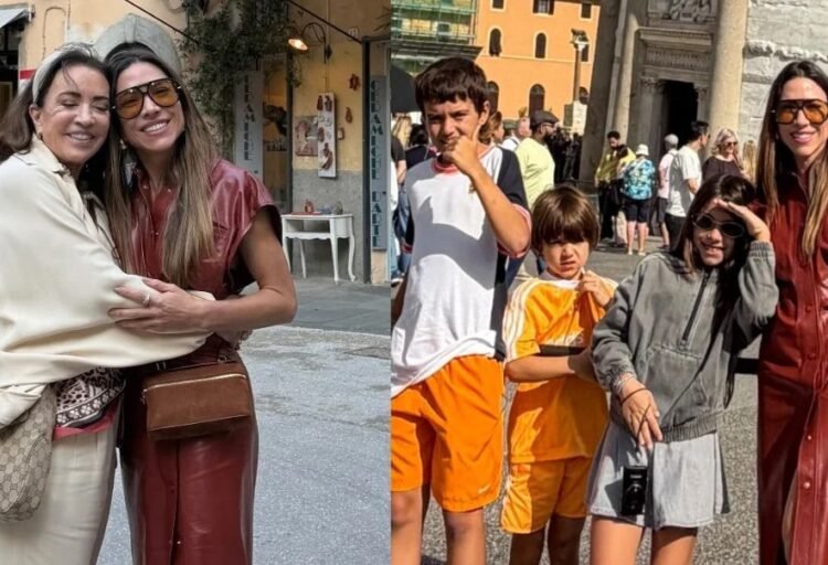 Patrícia Abravanel curte viagem em família pela Itália com a mãe e filhos